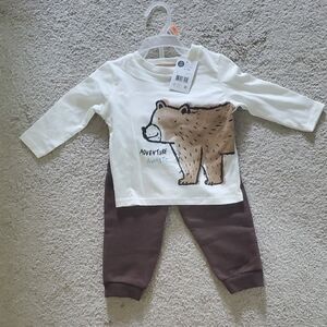 3/10 Cute Bear Graphic Baby Set